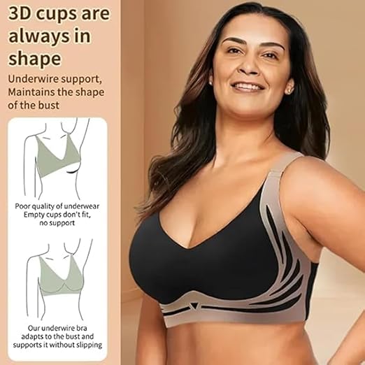 Nahtloser Push-Up BH für Damen – Kabellos, Verstellbar, Weich, Vollständige Abdeckung & Anti-Sagging