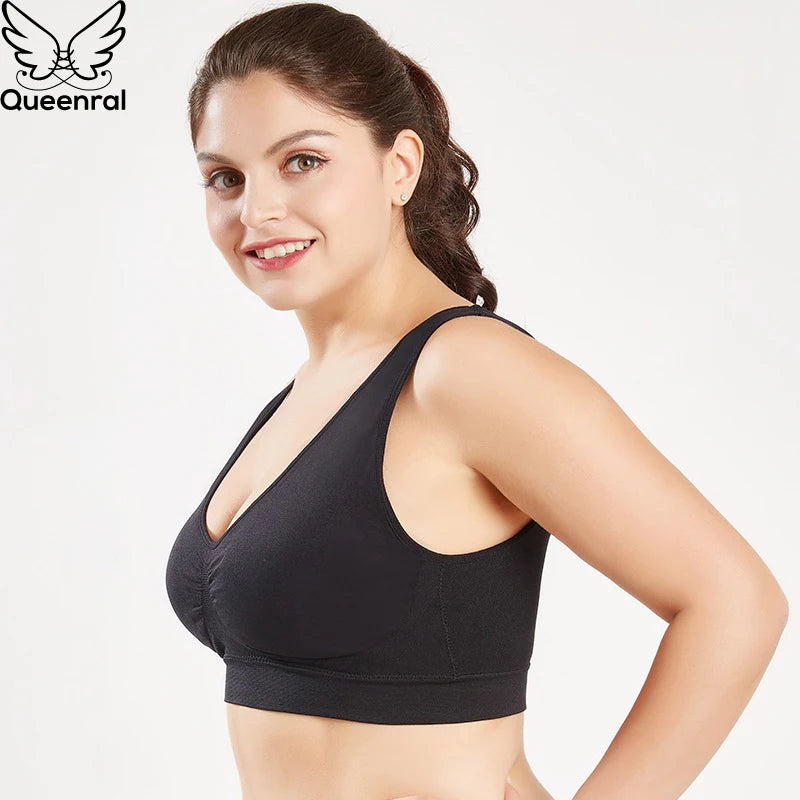 Queenral Nahtloser Gepolsterter BH für Damen – Plus Size 5XL & 6XL, Komfortabel & Vollständig Abgedeckt