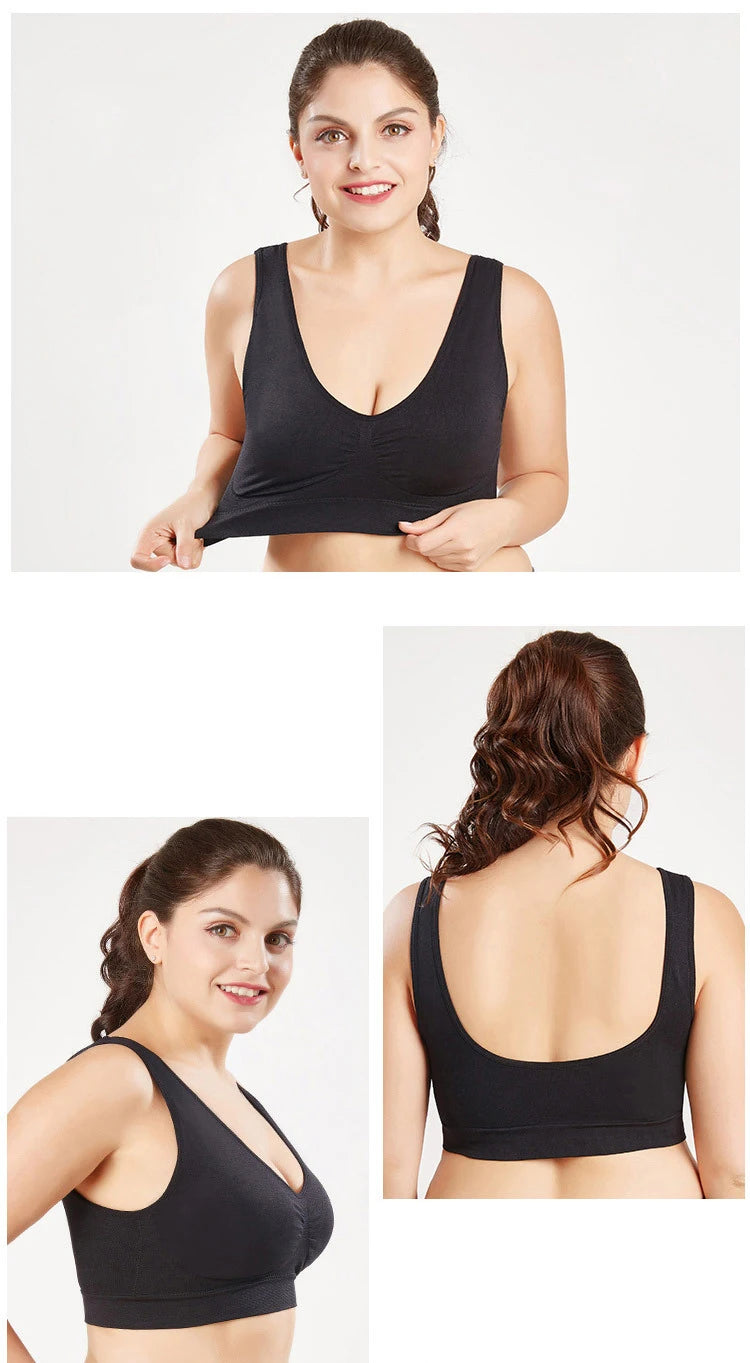 Queenral Nahtloser Gepolsterter BH für Damen – Plus Size 5XL & 6XL, Komfortabel & Vollständig Abgedeckt