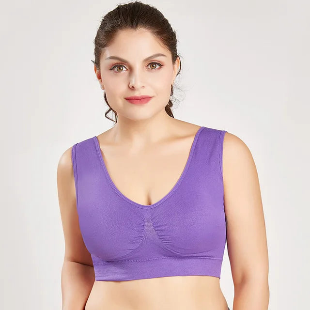 Queenral Nahtloser Gepolsterter BH für Damen – Plus Size 5XL & 6XL, Komfortabel & Vollständig Abgedeckt