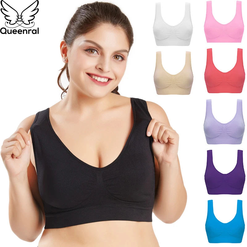 Queenral Nahtloser Gepolsterter BH für Damen – Plus Size 5XL & 6XL, Komfortabel & Vollständig Abgedeckt