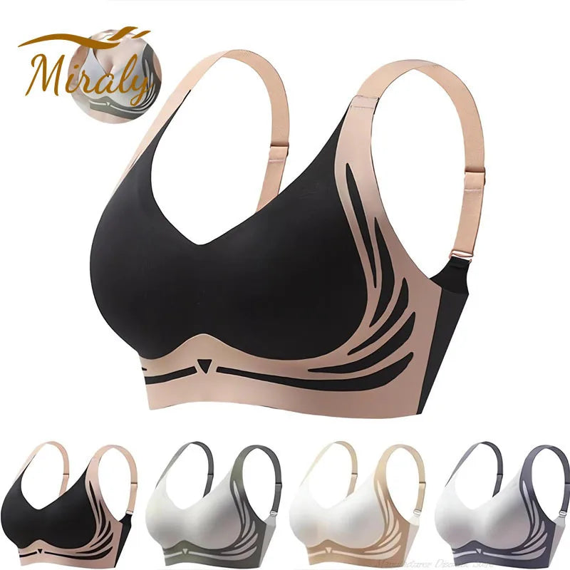 Nahtloser Push-Up BH für Damen – Kabellos, Verstellbar, Weich, Vollständige Abdeckung & Anti-Sagging