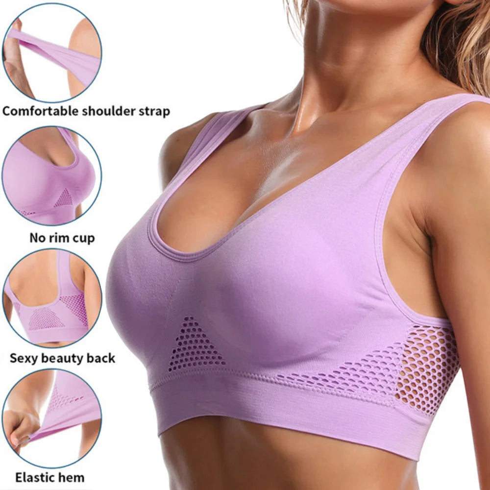 Nahtloser Plus-Size Sport-BH Damen – Kabellos, Atmungsaktiv, Stoßfest für Yoga & Fitness bis 6XL