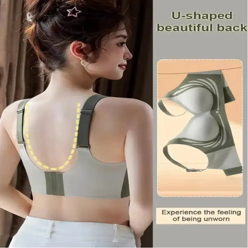 Nahtloser Push-Up BH für Damen – Kabellos, Verstellbar, Weich, Vollständige Abdeckung & Anti-Sagging