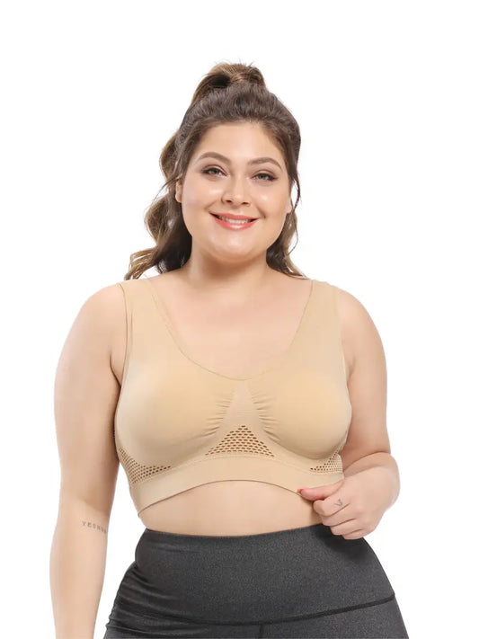 Nahtloser Plus-Size Sport-BH Damen – Kabellos, Atmungsaktiv, Stoßfest für Yoga & Fitness bis 6XL