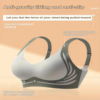 Nahtloser Push-Up BH für Damen – Kabellos, Verstellbar, Weich, Vollständige Abdeckung & Anti-Sagging